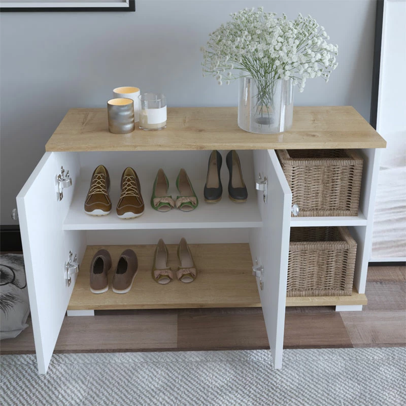 Mobilje hyrëse Deril, ngjyrë e bardhë-sonoma, 90x33x52.5 cm