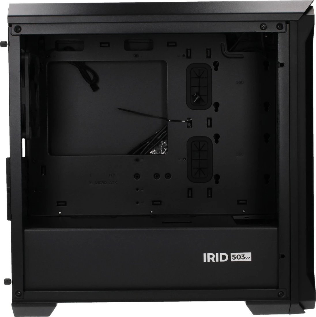 Kasë Genesis Irid 503 V2, Micro Tower, NPC-1558, me xham të temperuar, e zezë