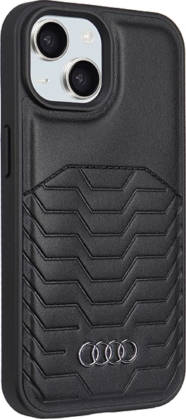Mbështjellës Audi Synthetic Leather me MagSafe për iPhone 15/14/13, i zi
