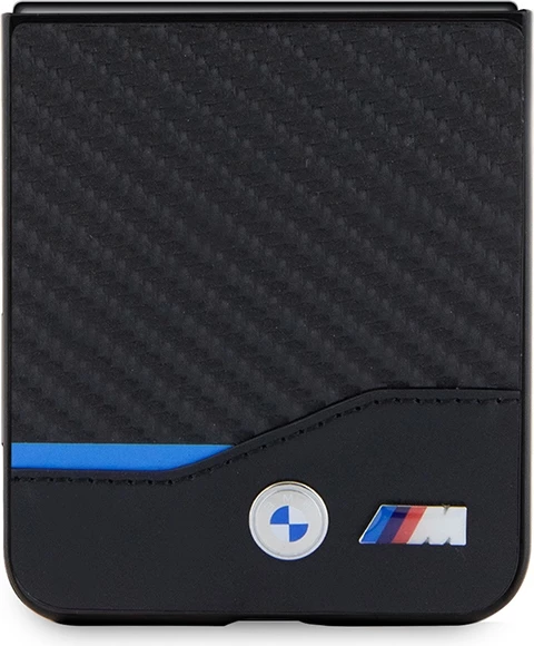 Mbështjellës BMW Leather Carbon për Samsung Galaxy Z Flip 5, i zi