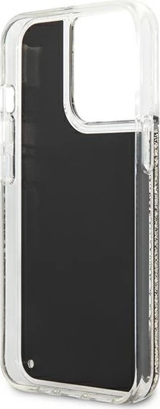 Mbështjellës Karl Lagerfeld KLHCP13XLGGKBK për iPhone 13 Pro Max 6.7", Liquid Glitter Gatsby, zi/ari
