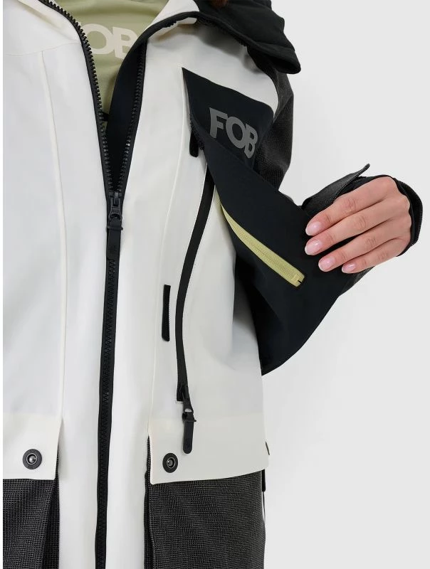 Jakne snowboardi për femra 4F, e bardhë