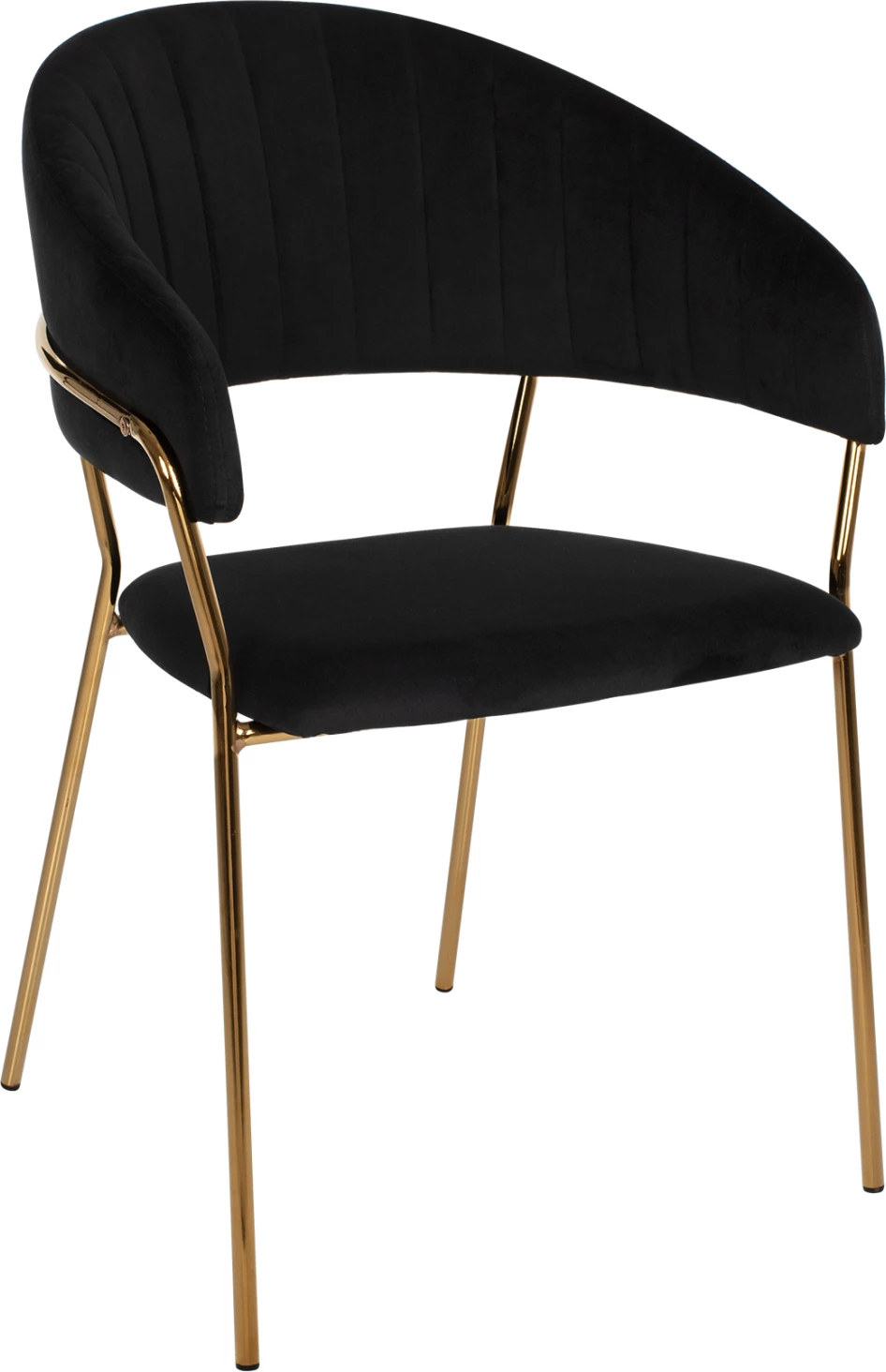 Karrige THEODORE FH8520.04 kadife e zezë dhe kornizë e artë 55Χ50Χ82Hcm., set prej 2 copë