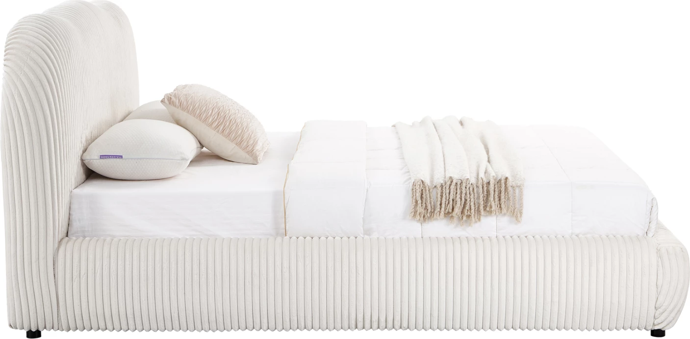 Krevat dopio me hapësirë për depo, material leshi sintetik, bezhë, KALLY FH729.03, dyshek 160x200cm