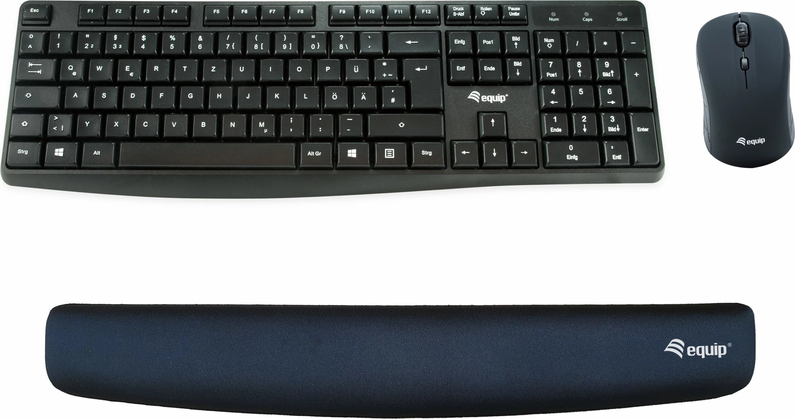 Mbështjellës dore për tastierë Equip, memory foam, 465mm, e zezë