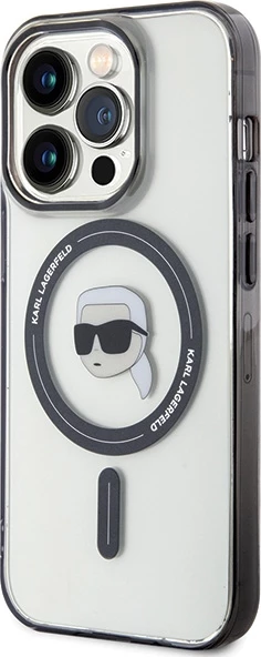 Mbështjellës Karl Lagerfeld KLHMP15XHKHNOTK për iPhone 15 Pro Max 6.7", transparent, MagSafe