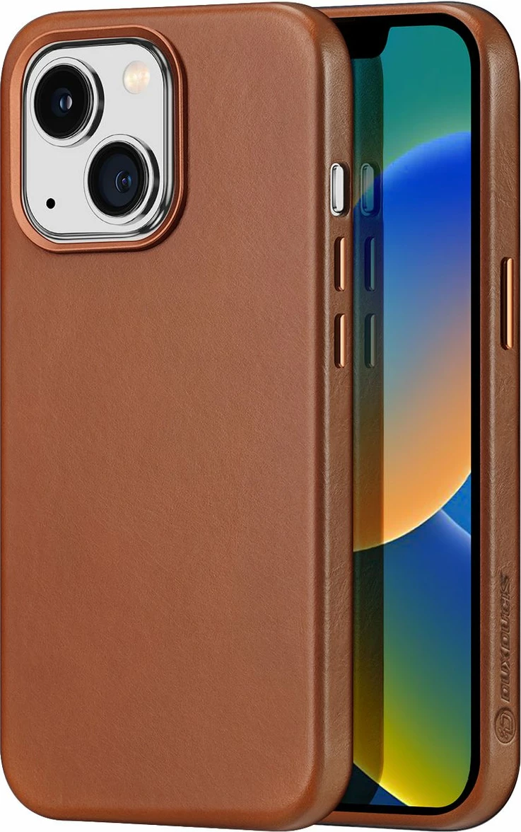 Mbështjellës Dux Ducis Naples për iPhone 14 Plus, lëkurë, MagSafe, Kafe