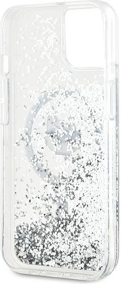 Mbështjellës Karl Lagerfeld Liquid Glitter Choupette Head MagSafe për iPhone 13, Transparent