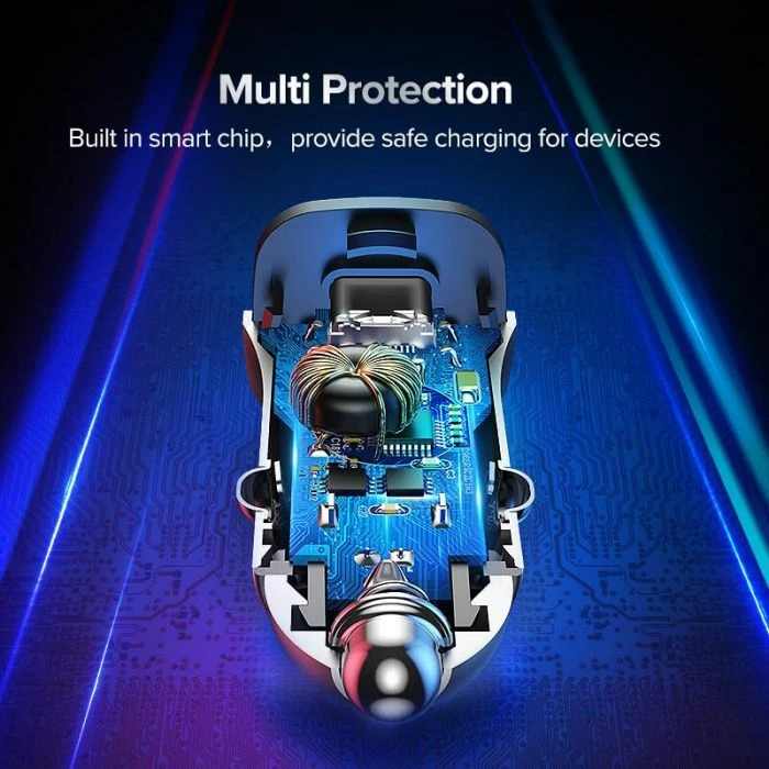 Karikues veture UGREEN 30780 USB-A + USB-C PD 18W, gri, me kuti