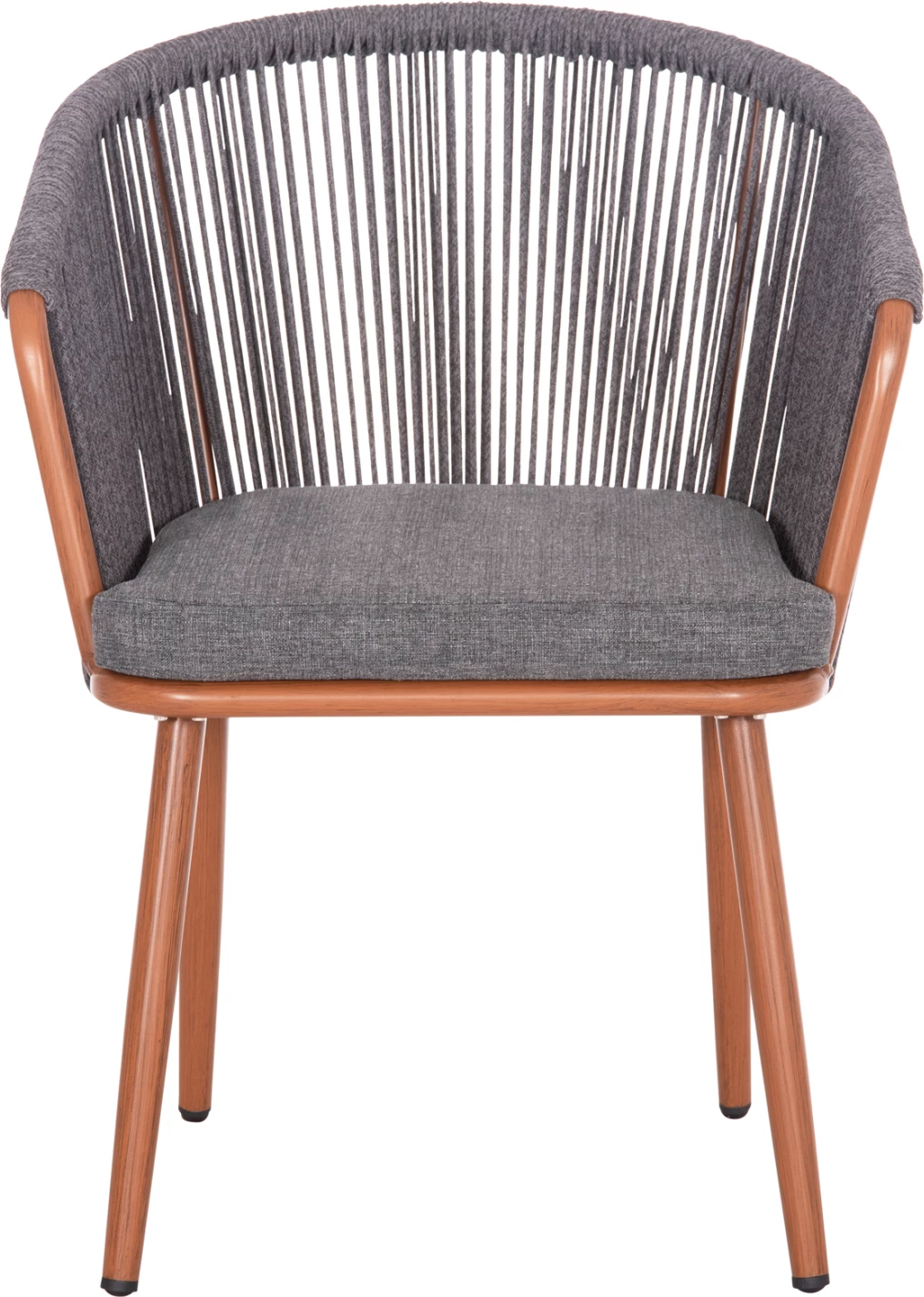 Karrige për ngrënie HARRIET FH5548.11, alumin kafe, kornizë gri, 60x62x80.5 cm, set prej 4 copash