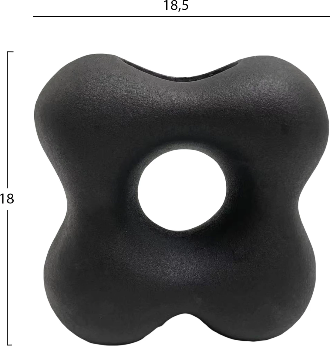 Dekor tavoline prej qeramike, SEBOR FH4594.02, ngjyrë e zezë mat, 18.5x9x18Hcm