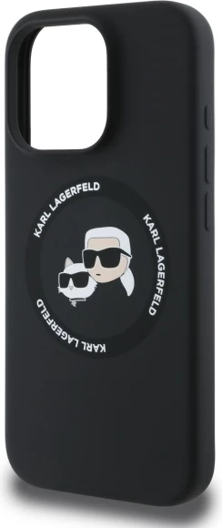Mbështjellës Karl Lagerfeld KLHMP16XSKCHTCK për iPhone 16 Pro Max 6.9", silikon, MagSafe, zi