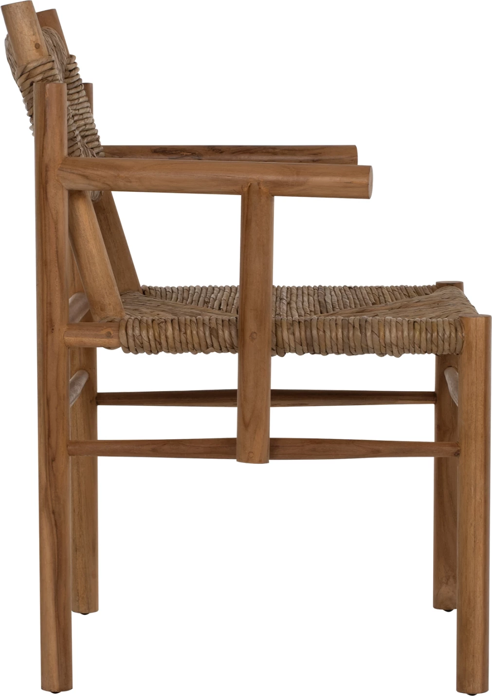 Karrige me krahë FH9378, dru TEAK & rush-matt, natyrale, 53x55x82 cm