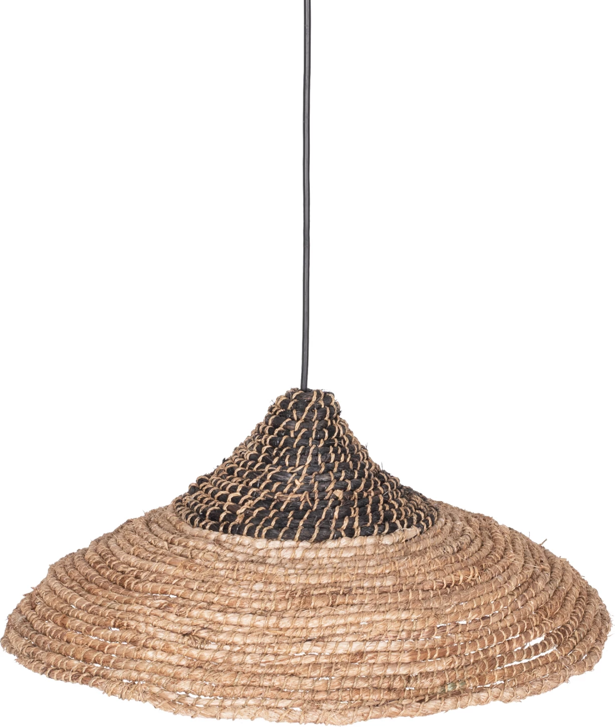 Llambë varëse tavani prej fibrash Manila, ngjyrë natyrale dhe e zezë, Φ45x23-60Hcm, FH7785