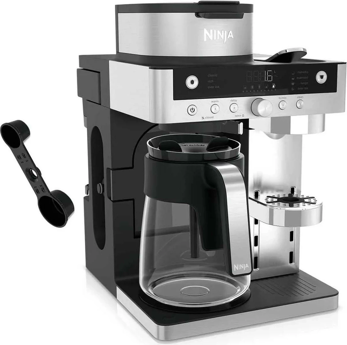 Aparat kafeje Ninja Prestige CFN802EU, 1.8L, 19 bar, kapsula Nespresso/melme, argjendtë