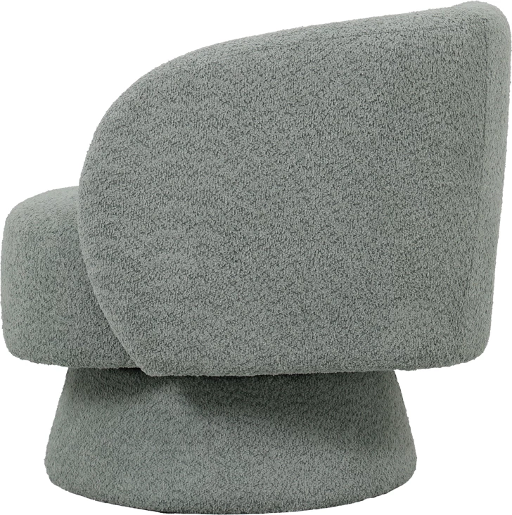 Kreslo rrotulluese, pëlhurë boucle, ngjyrë e gjelbër e çelur, 78x81x77cm
