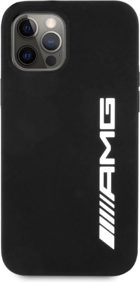 Mbështjellës Mercedes AMG Silicone Big Logo për iPhone 12 Pro Max, i zi
