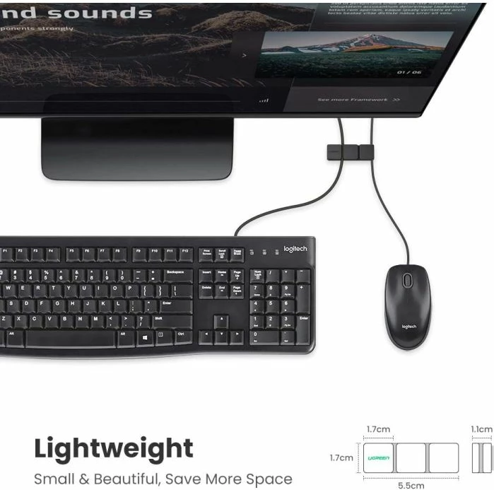 Organizator kabllosh UGREEN 70585 3+1, silikon vetë-ngjitës, për kabllo deri 5mm, i zi, set 4 copë