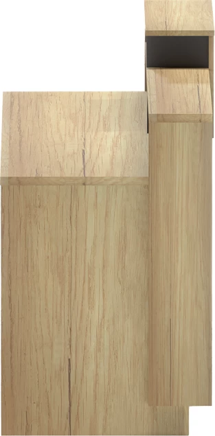 Banak recepsioni Lotus, ngjyrë natyrale-antracit, 160x60x105cm