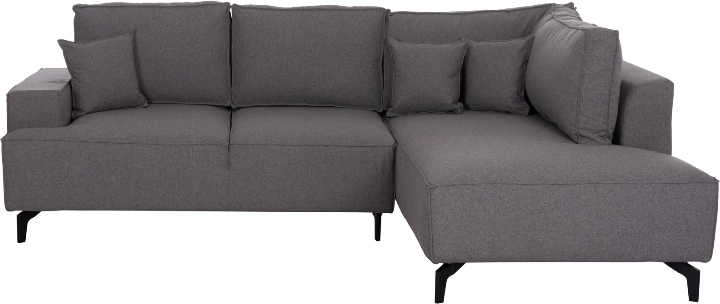 Kënd-sofë krevate me hapësirë për depo, Saffira FH3303.01R, material gri, 270x195x100cm