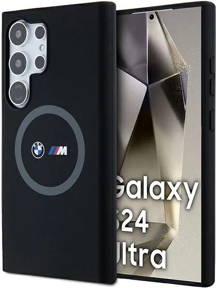 Mbështjellës BMW M Silicone Printed Ring MagSafe për Samsung Galaxy S24 Ultra, i zi