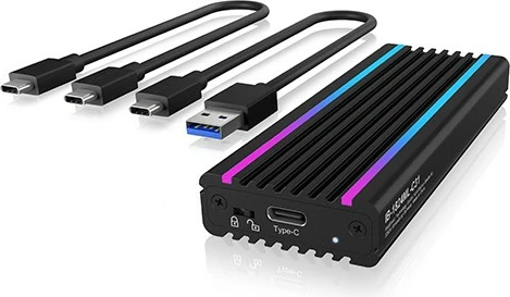 Kasë IcyBox IB-1824ML-C31 për SSD M.2 NVMe, RGB, e zezë