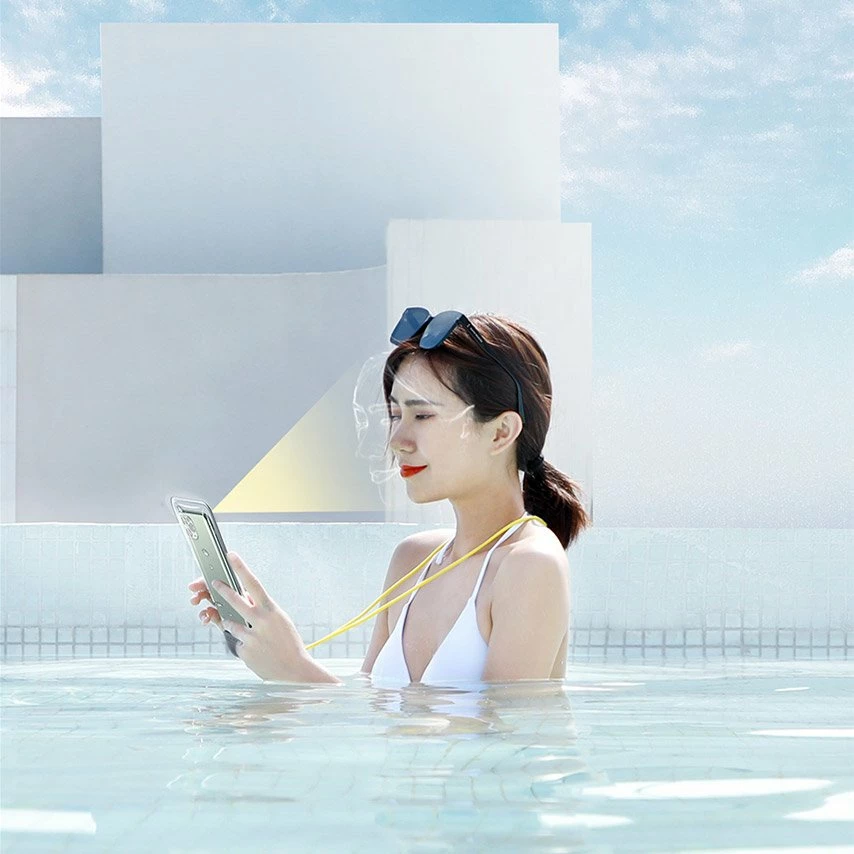 Mbështjellës universal Baseus Let's go Slip Cover Waterproof Bag për celular deri 7.2 inç, IPX8, Bardhë