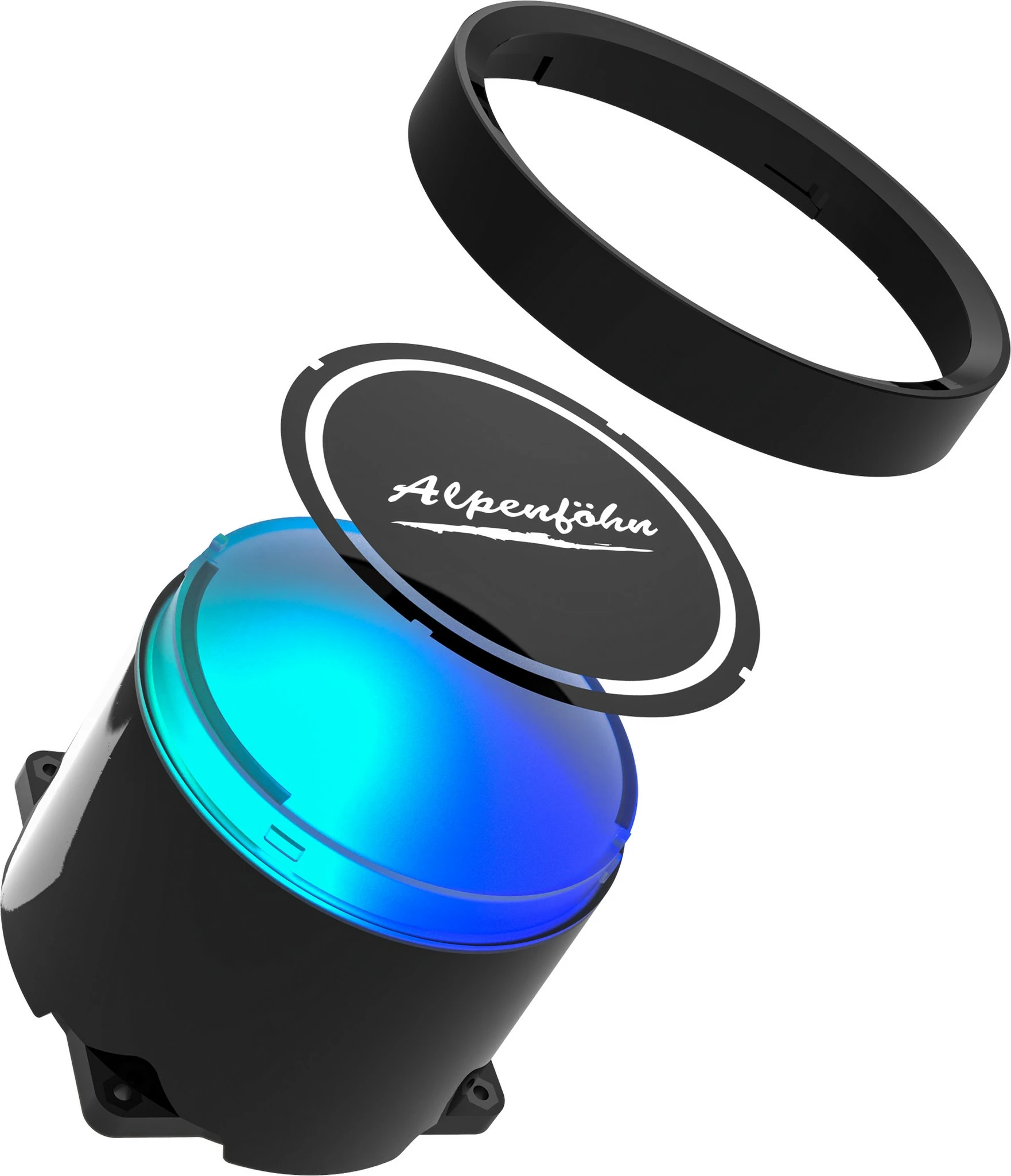 Ftohës me ujë EKL Alpenföhn Gletscherwasser 240 High Speed, ARGB, i zi