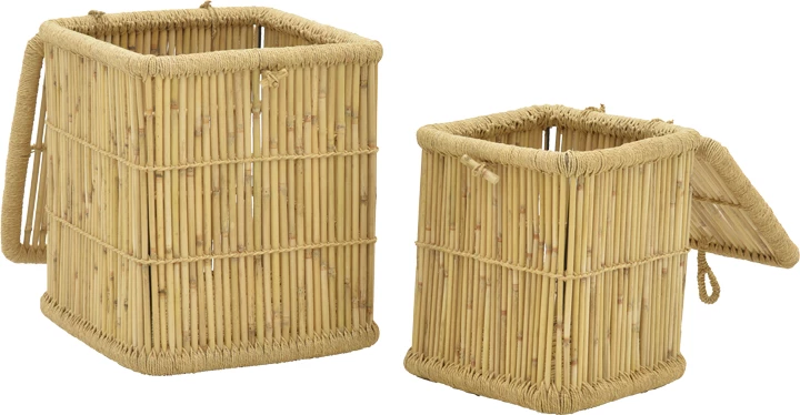 Shportë rrobash Dremia Inart set 2 copë bambu natyrale