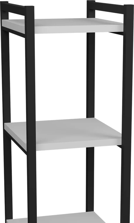 Raft dyshemeje Harvey metal i zi dhe melaminë e bardhë 33x28x100cm