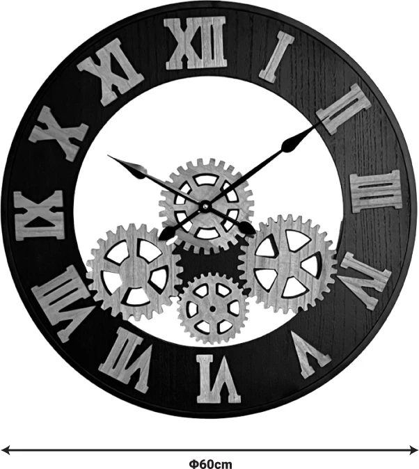 Orë muri Graniz Inart metalike, ngjyrë e zezë, 60x3x60cm