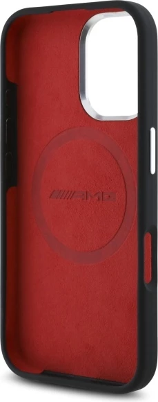 Mbështjellës Mercedes AMG Silicone Graphics MagSafe për iPhone 16, i zi