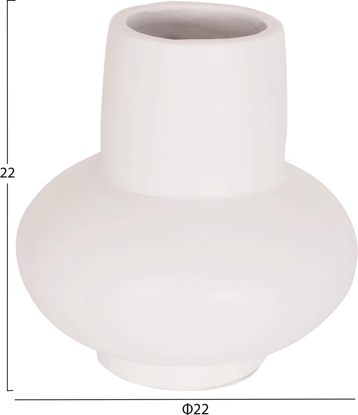 Vazo dekorative për tavolinë LEMA, terrakotë e bardhë, FH4664.02S, 22x22cm