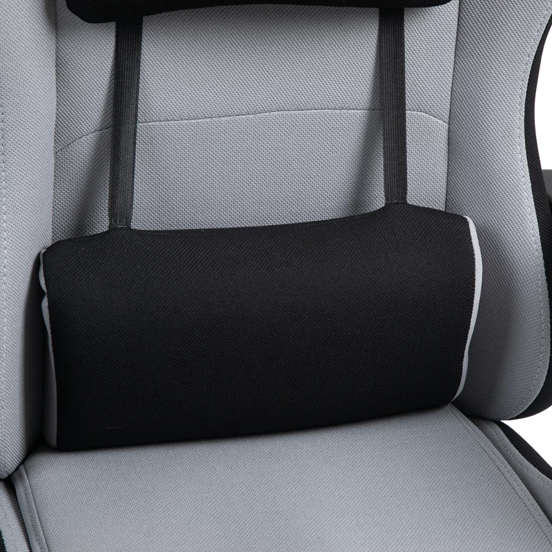 Karrige për zyre gaming Gline, ngjyrë zezë-gri, pëlhurë, pp zezë, 60x59x118cm