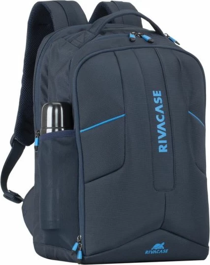 çantë shpine gaming për laptop RIVACASE 7861 17.3\", 28L, me portë USB, rezistente në ujë, blu e errët