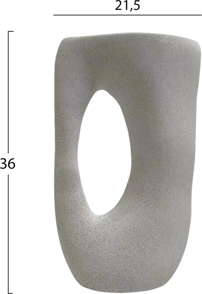 Dekor tavoline prej qeramike SEBOR FH4626.01, ngjyrë e bardhë e zbehtë me kristalizim, 21.5x8.5x36H cm