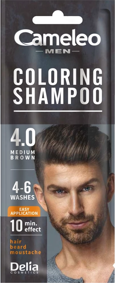Shkumë ngjyrosëse për flokë Cameleo 4.0 Medium Brown për burra, 15ml