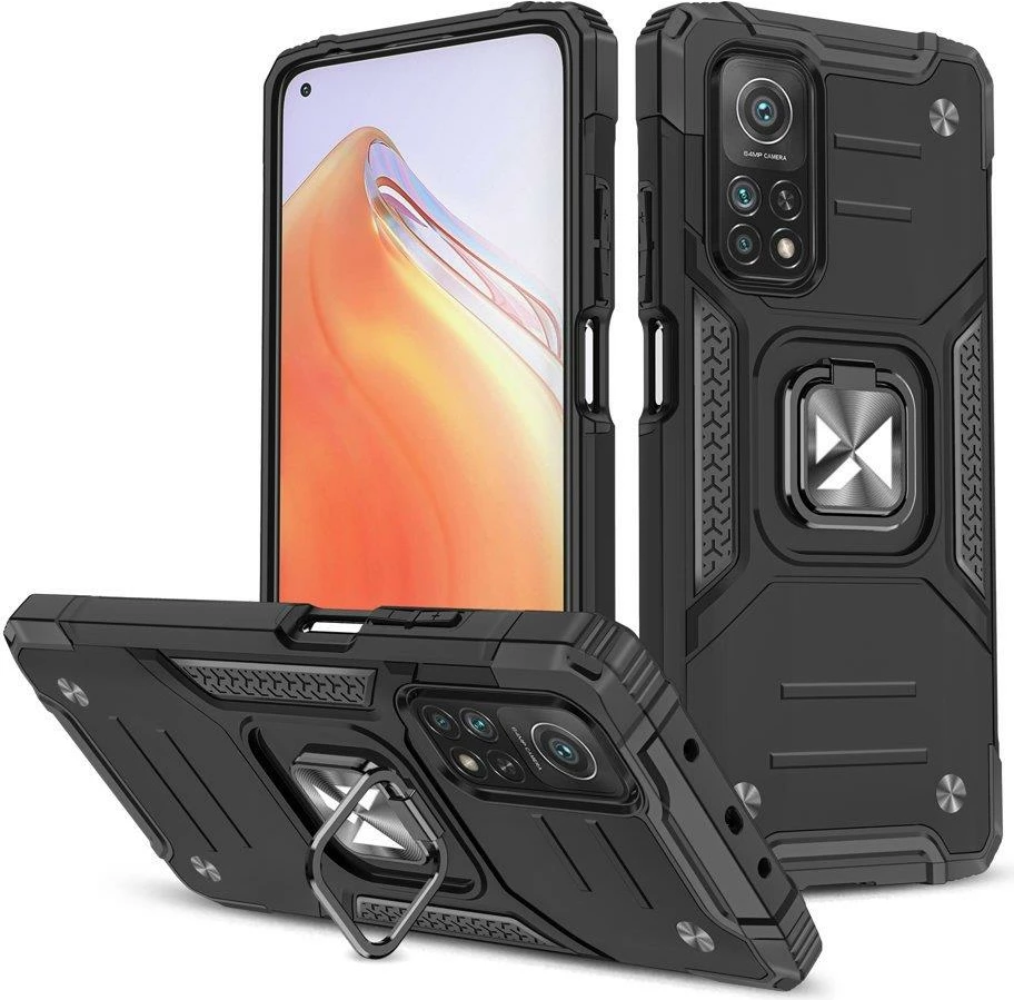 Mbështjellës Wozinsky Ring Armor Tough Hybrid për Xiaomi Poco M4 Pro 5G / Redmi Note 11 5G / Redmi Note 11T 5G / Redmi Note 11S 5G, i zi