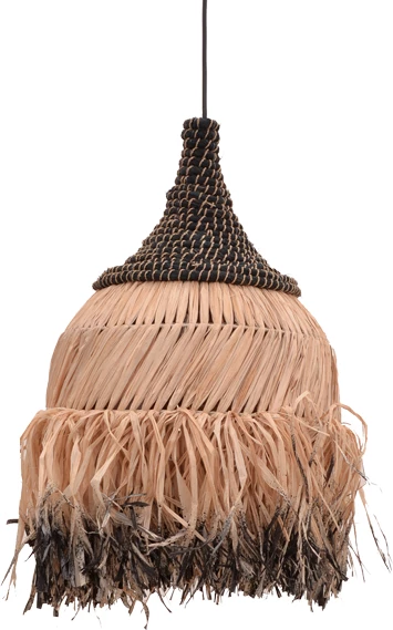 Llambë tavani Kentel Inart sisal, ngjyrë natyrale e zezë, D35x50cm