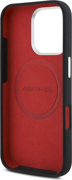 Mbështjellës Mercedes AMG Silicone Graphics MagSafe për iPhone 16 Pro, i zi