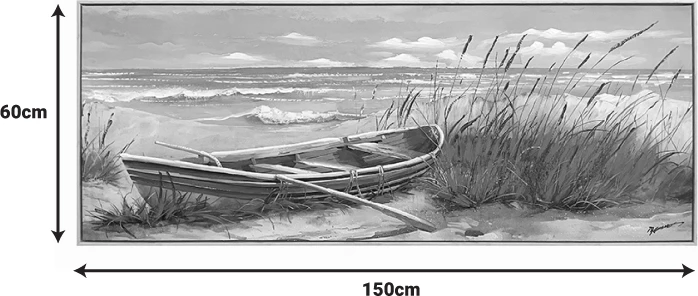 Pikturë në kanavacë Barcu me kornizë, shumëngjyrëshe, 150x3.5x60cm