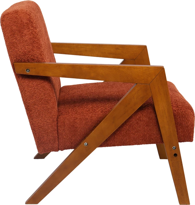 Fotel Garifa, material terakote, këmbë ngjyrë arre, 79x75x75cm