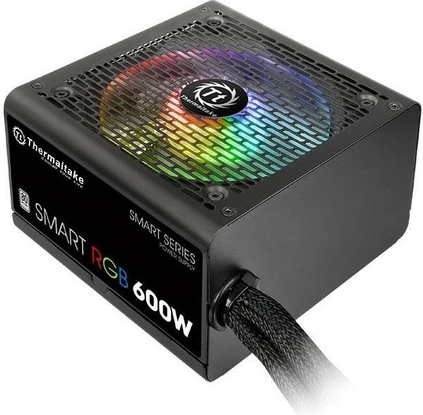 Kasë Thermaltake Smart RGB 600W, 80 PLUS, 2xPEG, 120mm, e zezë