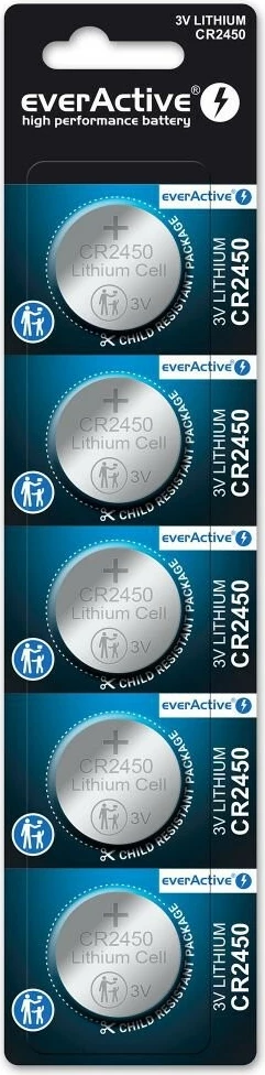 Bateri litium everActive CR2450, set 5 copë