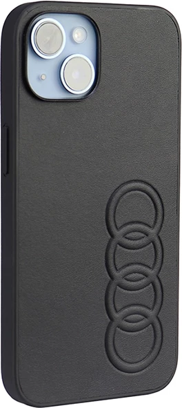 Mbështjellës Audi për iPhone 14, 6.1", lëkurë sintetike, i zi