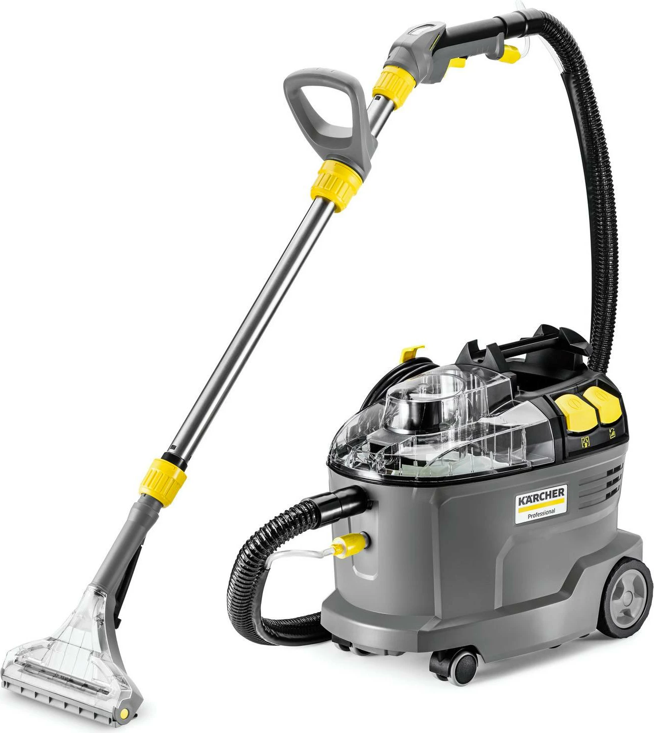Pastrues qilimash me ekstraksion, Karcher Puzzi 8/1 Adv (1.100-241.0), 1200 W, rezervuar 8L/7L, kabllo 7.5 m, ngjyrë antracit, set aksesorësh