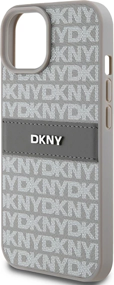 Mbështjellës DKNY Mono Stripe & Metal Logo për iPhone 15/14/13, 6.1", Bezhe