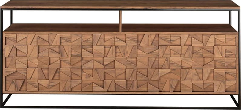 Bufe Puzzle me 3 dyer, ngjyrë arre, 175x45x75cm