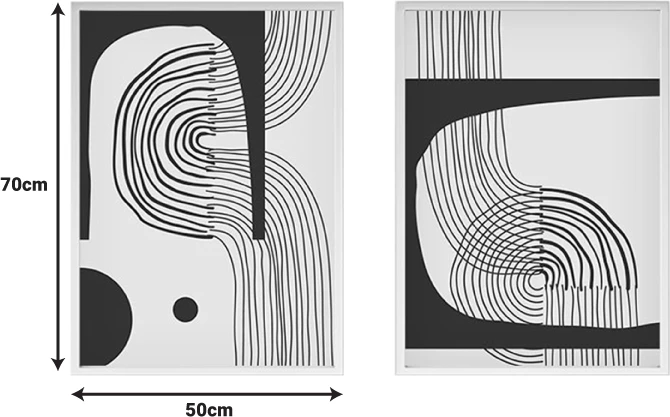 Pikturë kanavacë Bajou, dy pjesë, printim digjital, shumëngjyrëshe, 50x3x70cm