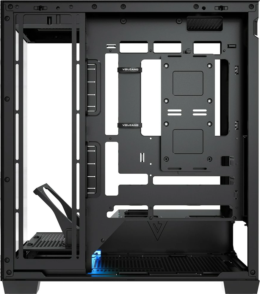 Kasë MODECOM VOLCANO STELLAR PLUS MIDI Tower, ATX/mATX/ITX, xham i temperuar, ARGB, pa ventilatorë, USB-C, e zezë